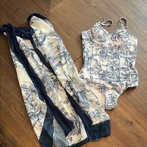 Brand New! One Piece Swimsuit with Cover-Up M